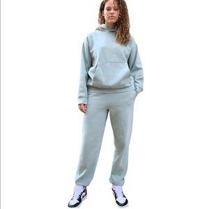 TNA Aritzia Cozy Fleece Perfect Hoodie Light Blue-Green Size XXS *Stained*